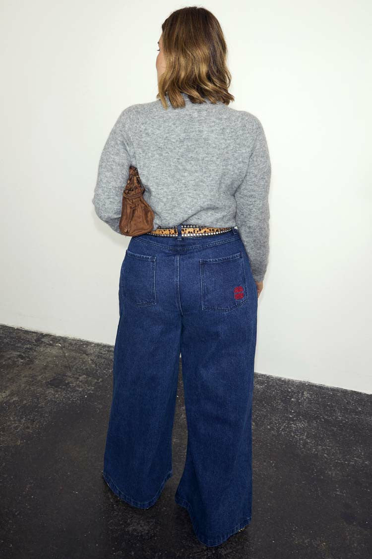 Never Fully Dressed Latest - Blue Denim Pallazzo Jan Jean