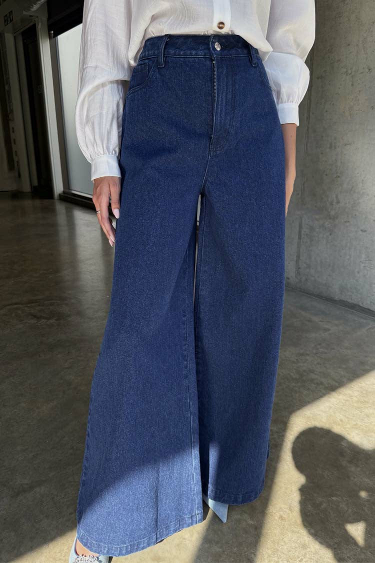 Never Fully Dressed Latest - Blue Denim Pallazzo Jan Jean