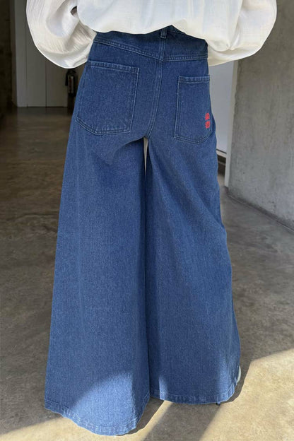 Never Fully Dressed Latest - Blue Denim Pallazzo Jan Jean