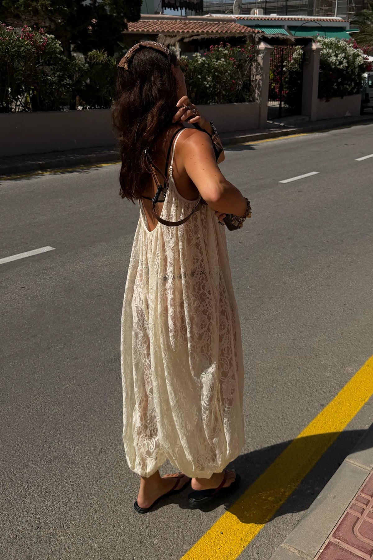 Never Fully Dressed Essential - Cream Lace Balloon Jumpsuit