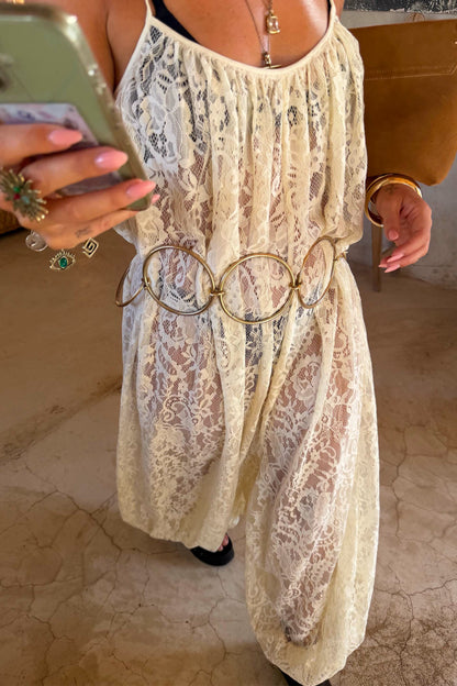 Never Fully Dressed Essential - Cream Lace Balloon Jumpsuit
