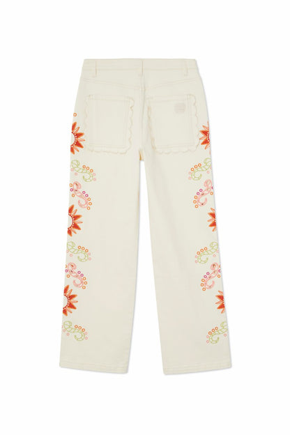 Never Fully Dressed Quality - Ecru Enchanted Cut Work Scallop Jeans