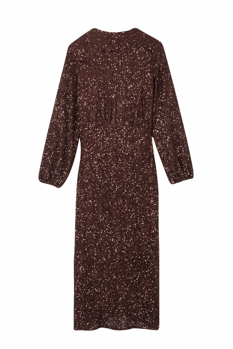 Never Fully Dressed Exclusive - Chocolate Sequin Vienna Dress