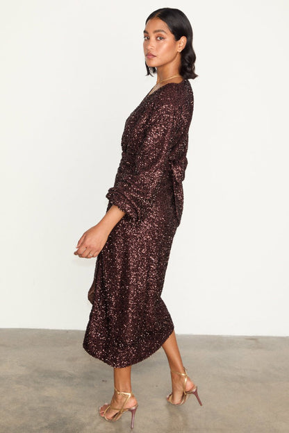 Never Fully Dressed Exclusive - Chocolate Sequin Vienna Dress