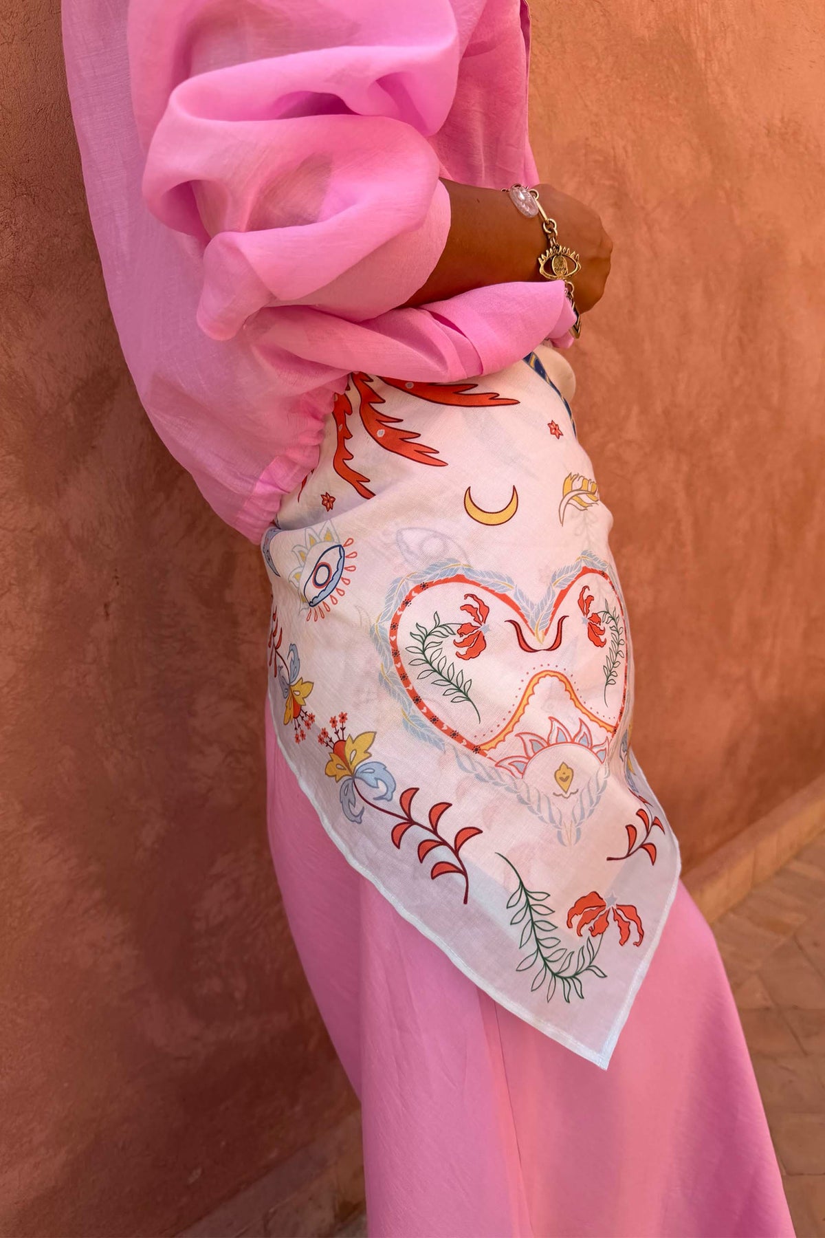 Never Fully Dressed New - Cream Tigress Print Bandana