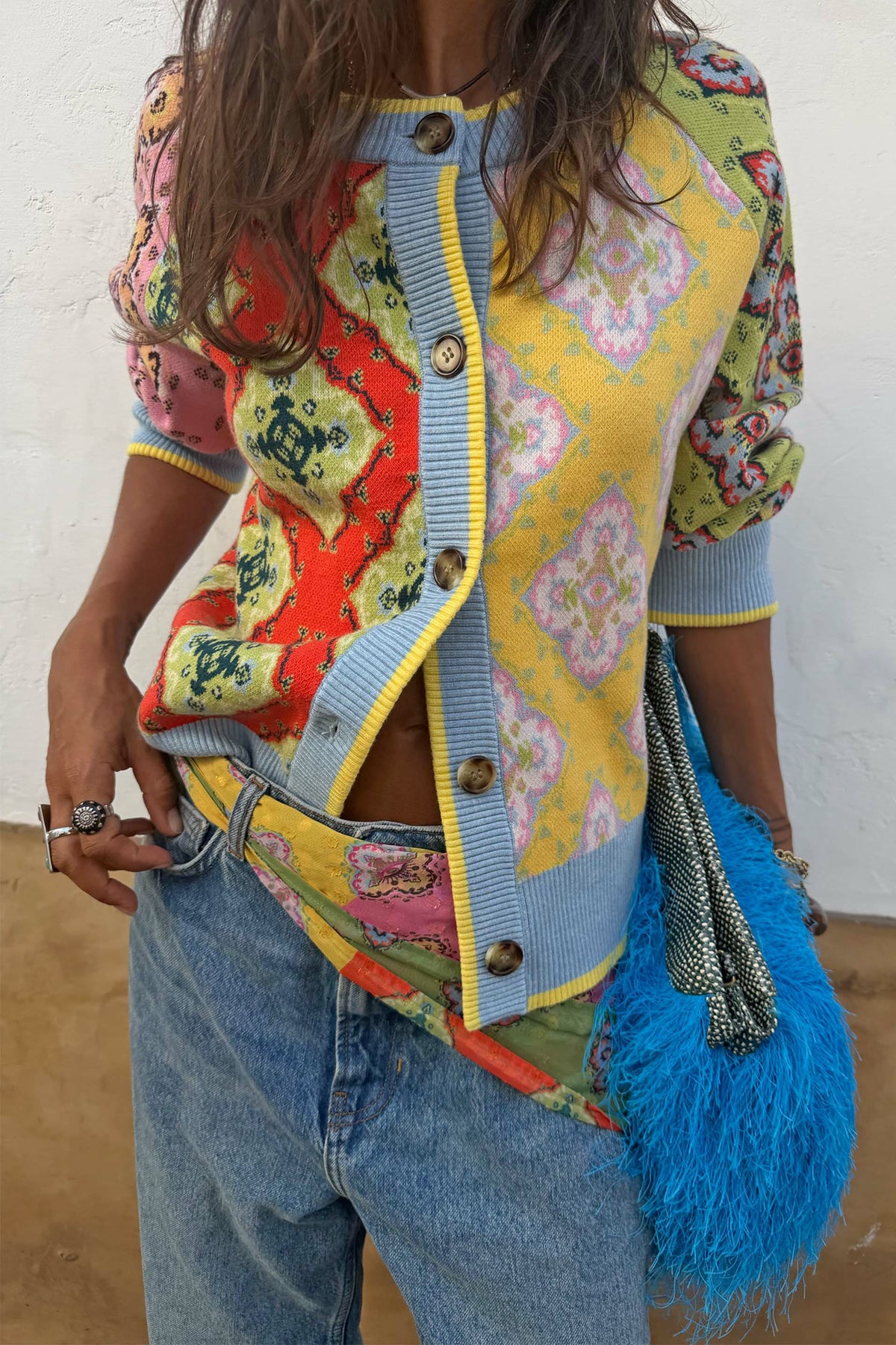 Never Fully Dressed Value - Pink Mix Tile Large Scarf
