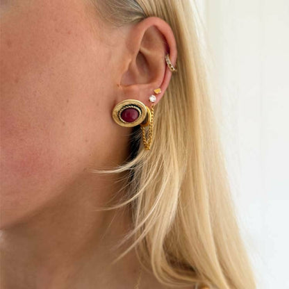 Never Fully Dressed Best Seller - Deloris Red Circle Earrings - Limited Edition - Never Fully Dressed