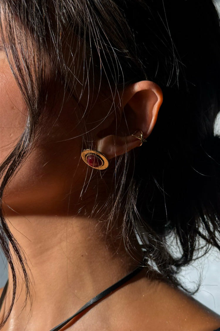 Never Fully Dressed Best Seller - Deloris Red Circle Earrings - Limited Edition - Never Fully Dressed