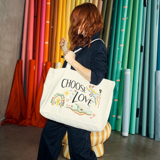 Never Fully Dressed Deals - Choose Love Tote Bag - 50% Donated to Choose Love - Never Fully Dressed
