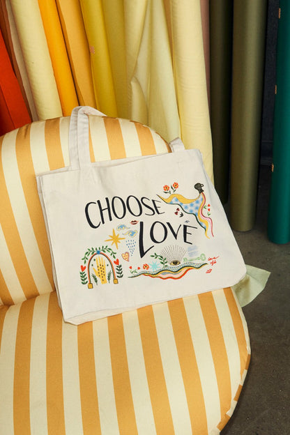 Never Fully Dressed Deals - Choose Love Tote Bag - 50% Donated to Choose Love - Never Fully Dressed