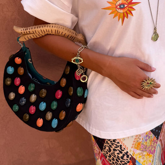 Never Fully Dressed Best Price - Black Stone Beaded Bag