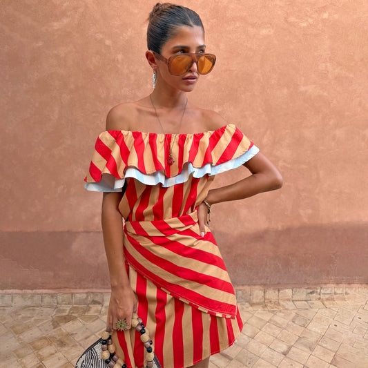 Never Fully Dressed Value - Tomato Stripe Scarf  London