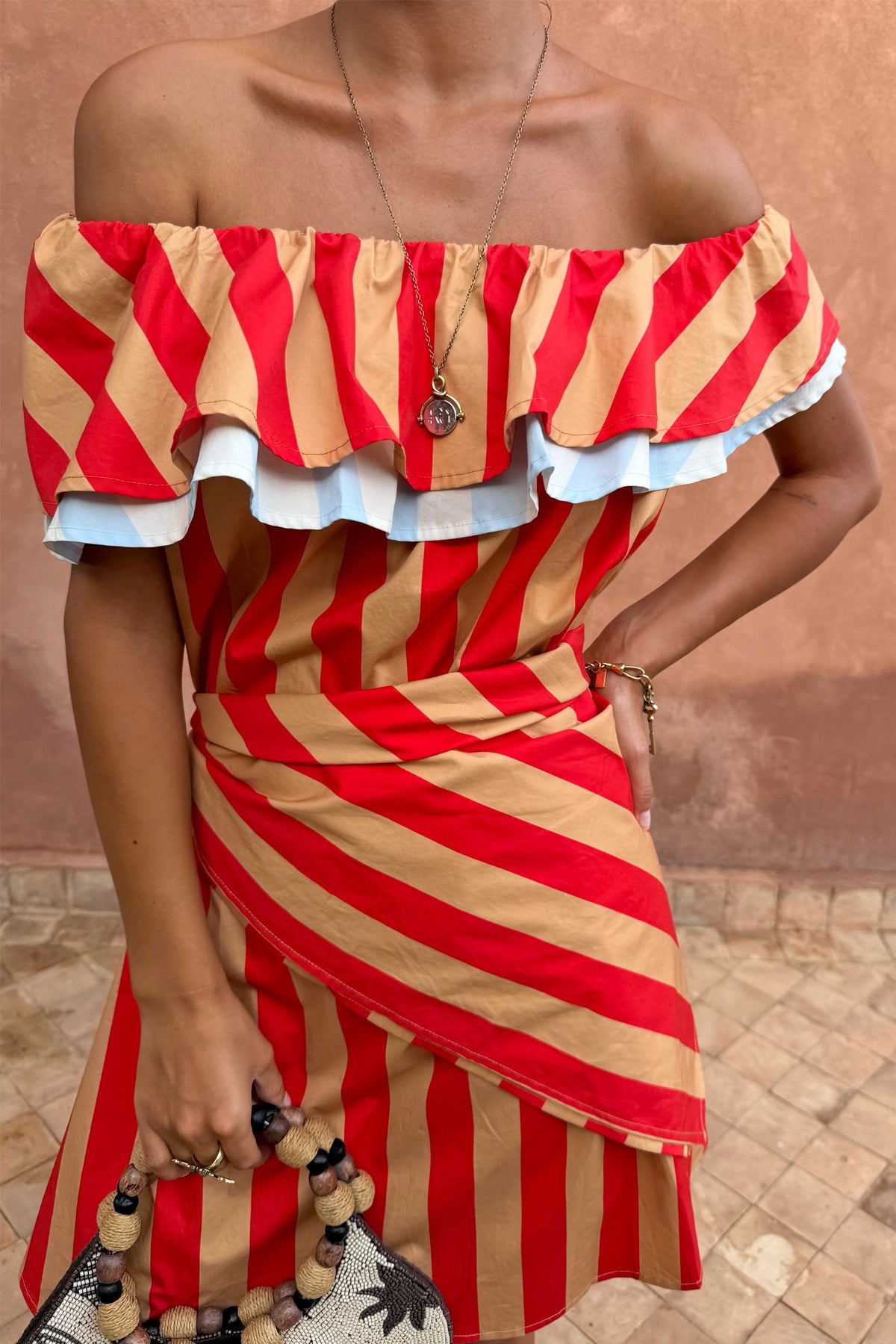 Never Fully Dressed Value - Tomato Stripe Scarf  London