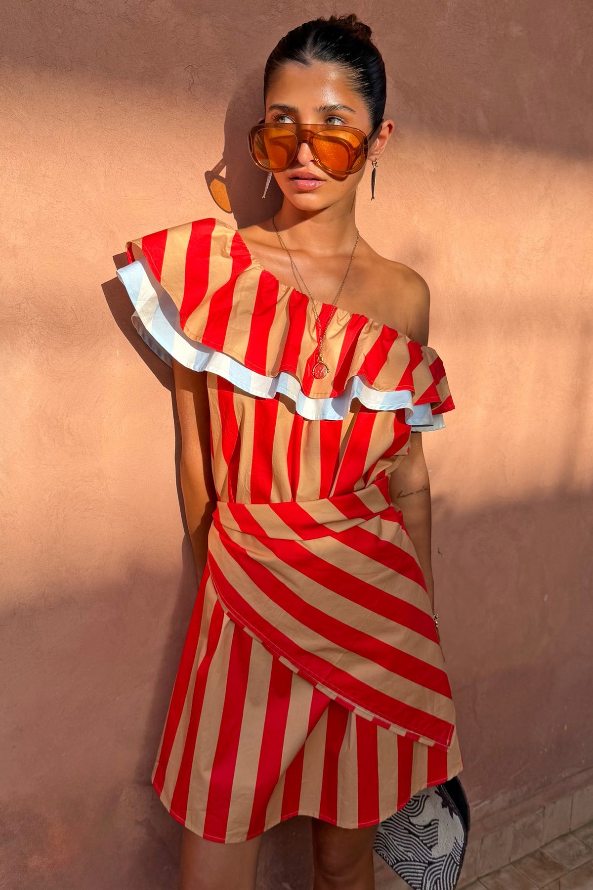 Never Fully Dressed Value - Tomato Stripe Scarf  London