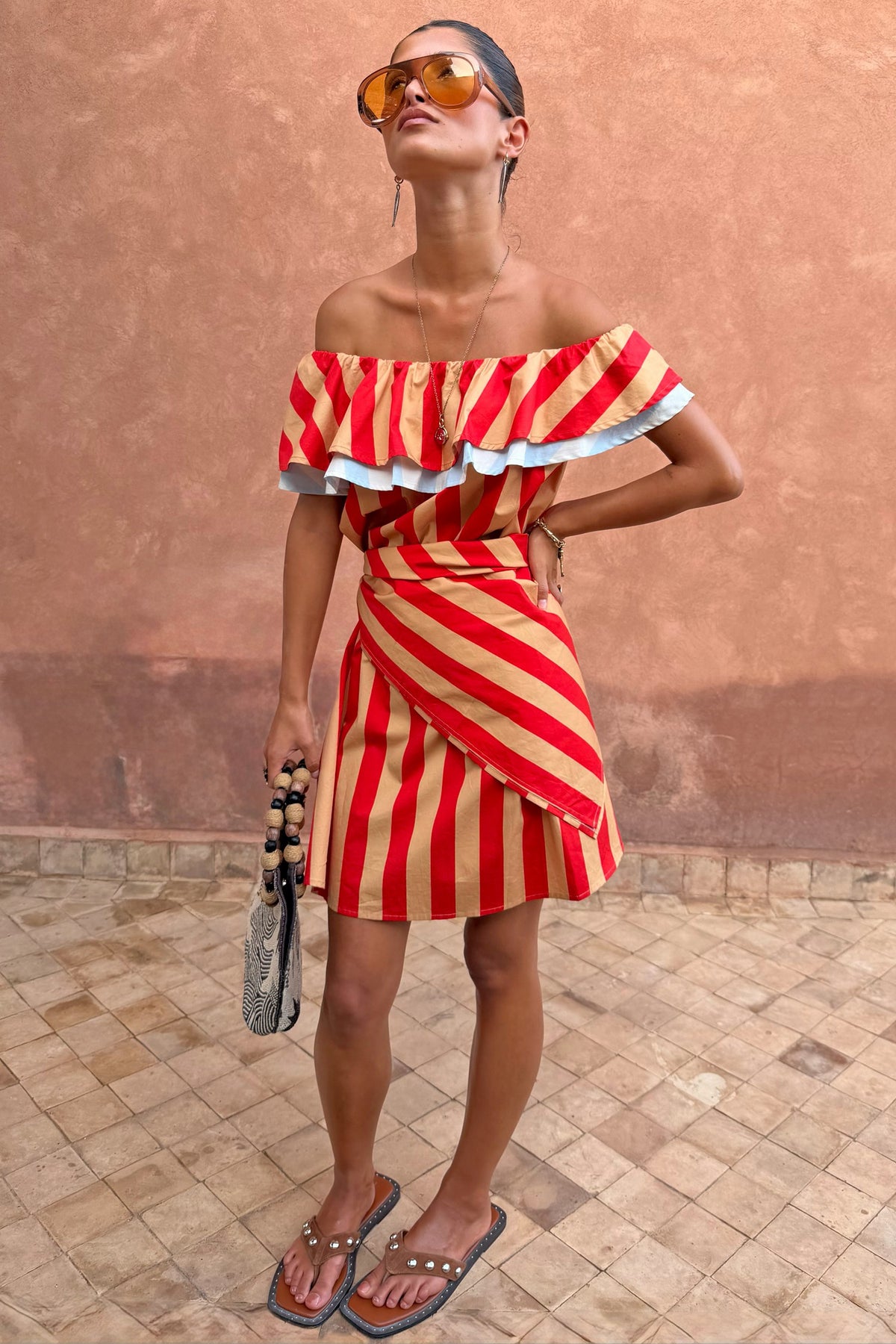 Never Fully Dressed Value - Tomato Stripe Scarf  London