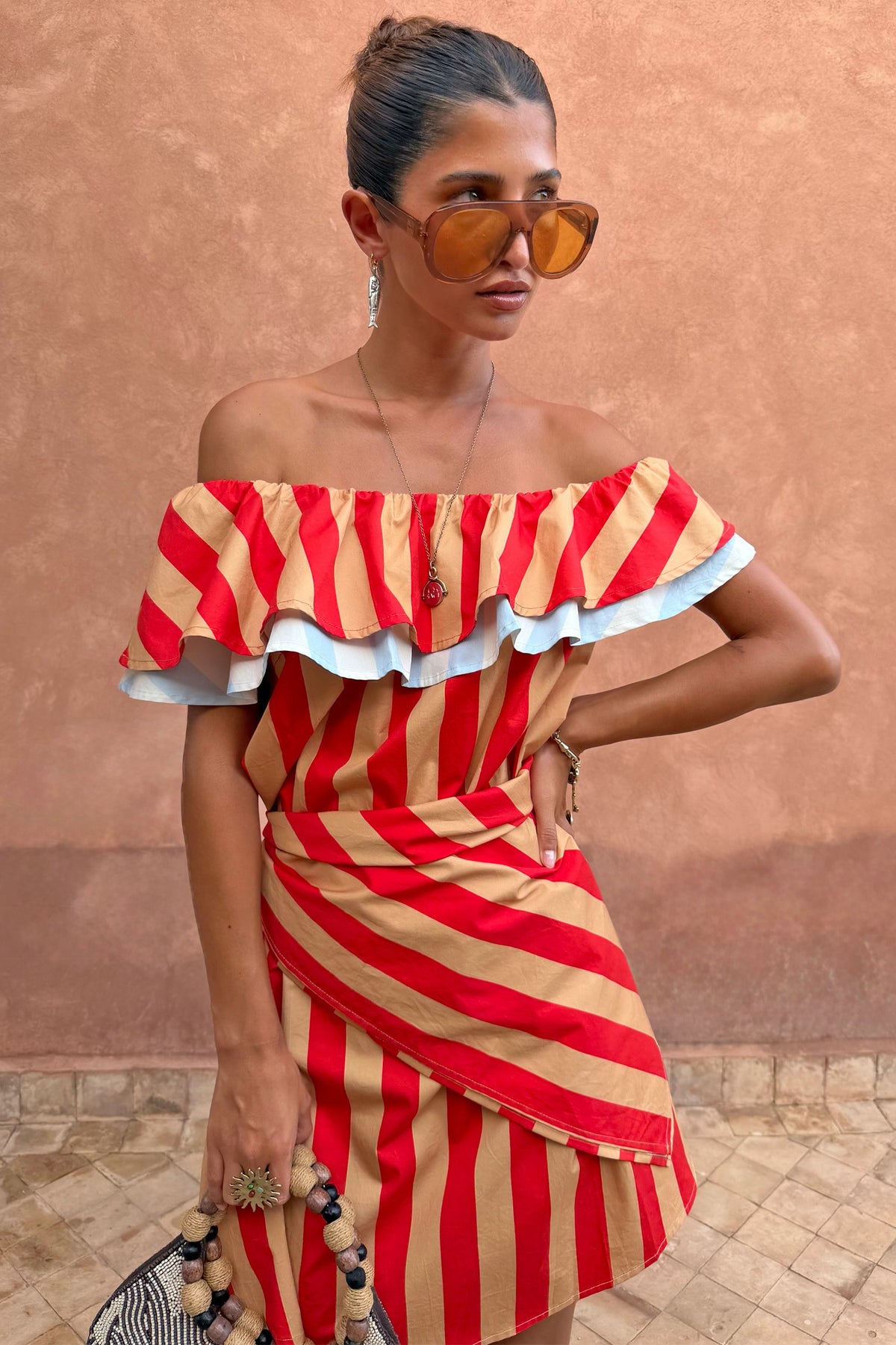 Never Fully Dressed Value - Tomato Stripe Scarf  London