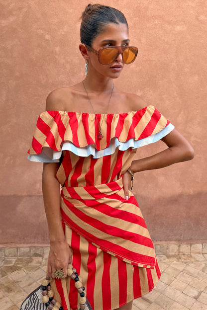 Never Fully Dressed Value - Tomato Stripe Scarf  London