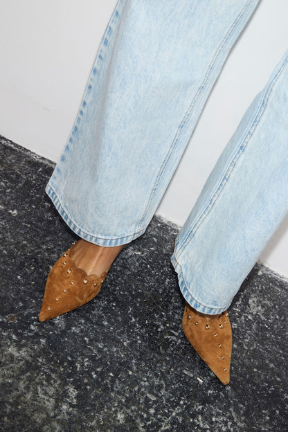 Never Fully Dressed Trending - Suede Scallop City Mules