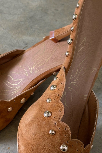 Never Fully Dressed Trending - Suede Scallop City Mules