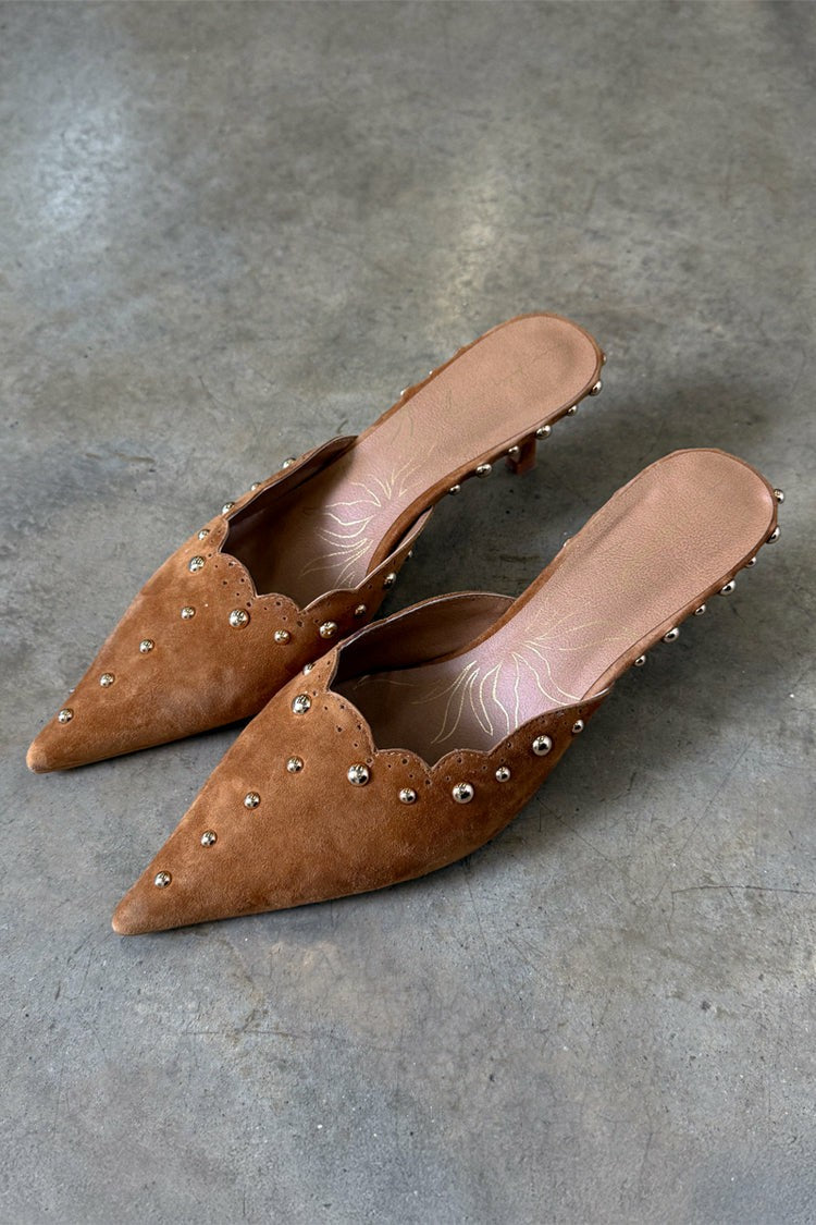 Never Fully Dressed Trending - Suede Scallop City Mules