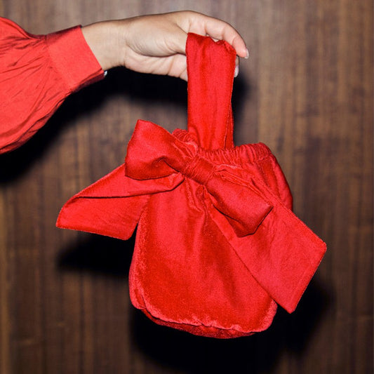 Never Fully Dressed Deals - Red Velvet Bow Bag