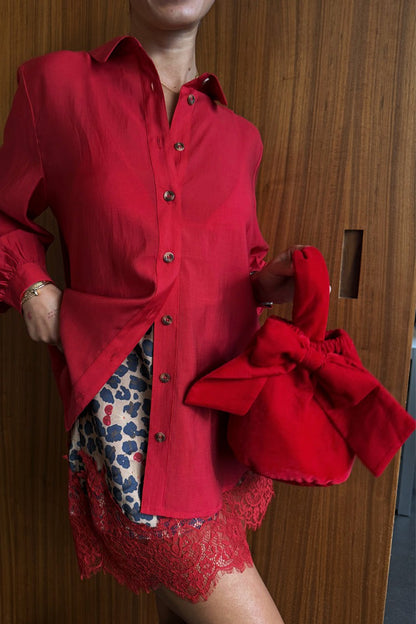 Never Fully Dressed Deals - Red Velvet Bow Bag