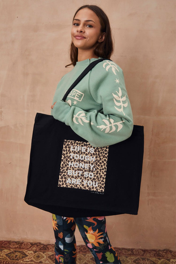 Never Fully Dressed Special Offer - Black Life Is Tough Tote Bag