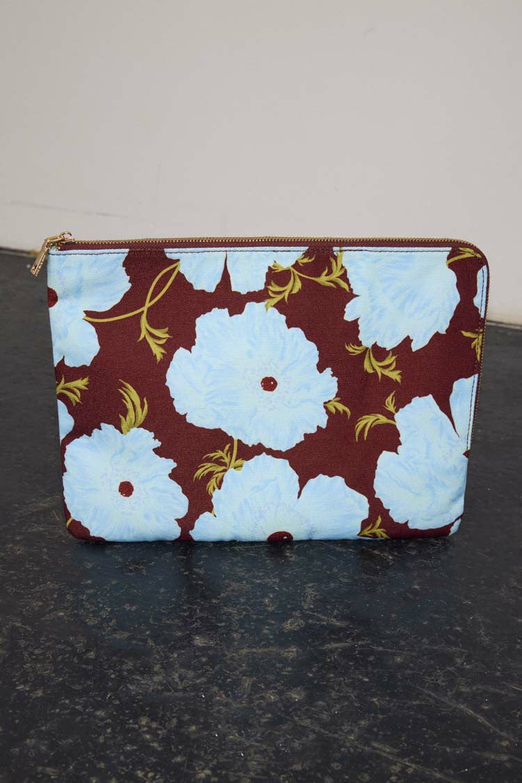 Never Fully Dressed Top Pick - Blue & Burgundy Poppy Laptop Case