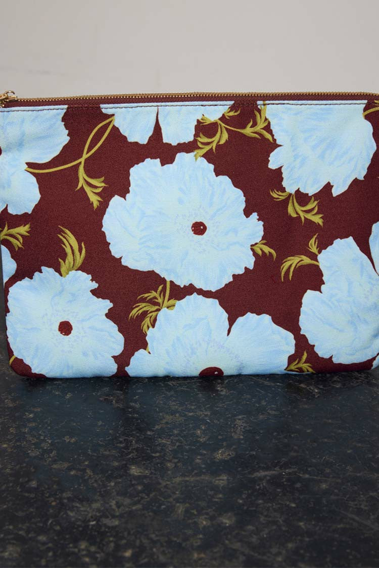 Never Fully Dressed Top Pick - Blue & Burgundy Poppy Laptop Case