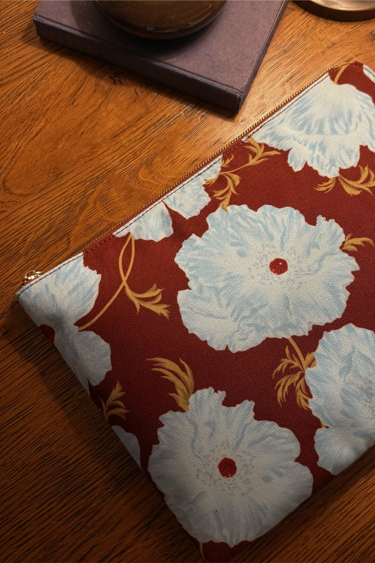 Never Fully Dressed Top Pick - Blue & Burgundy Poppy Laptop Case