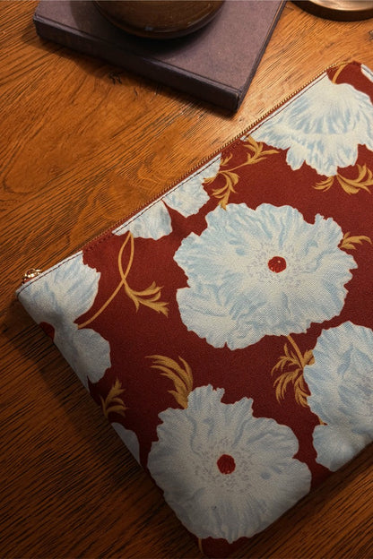 Never Fully Dressed Top Pick - Blue & Burgundy Poppy Laptop Case