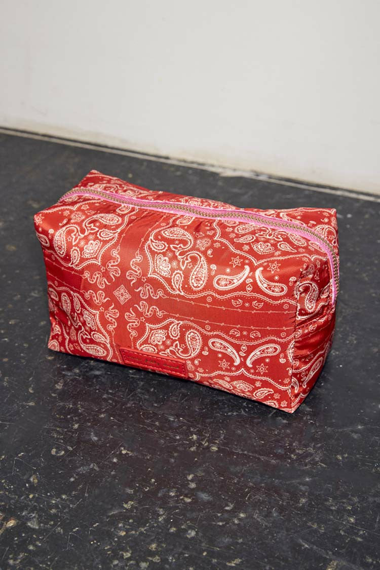 Never Fully Dressed Discount - Red Bandana Reversible Make Up Bag
