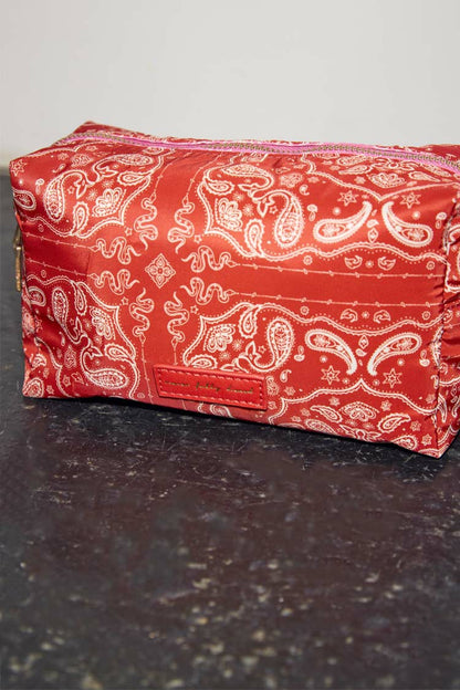 Never Fully Dressed Discount - Red Bandana Reversible Make Up Bag