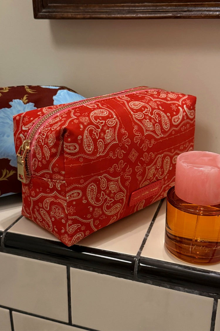 Never Fully Dressed Discount - Red Bandana Reversible Make Up Bag