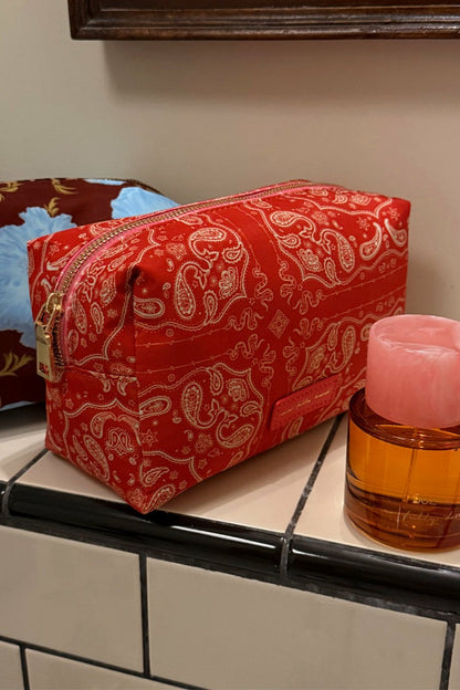Never Fully Dressed Discount - Red Bandana Reversible Make Up Bag