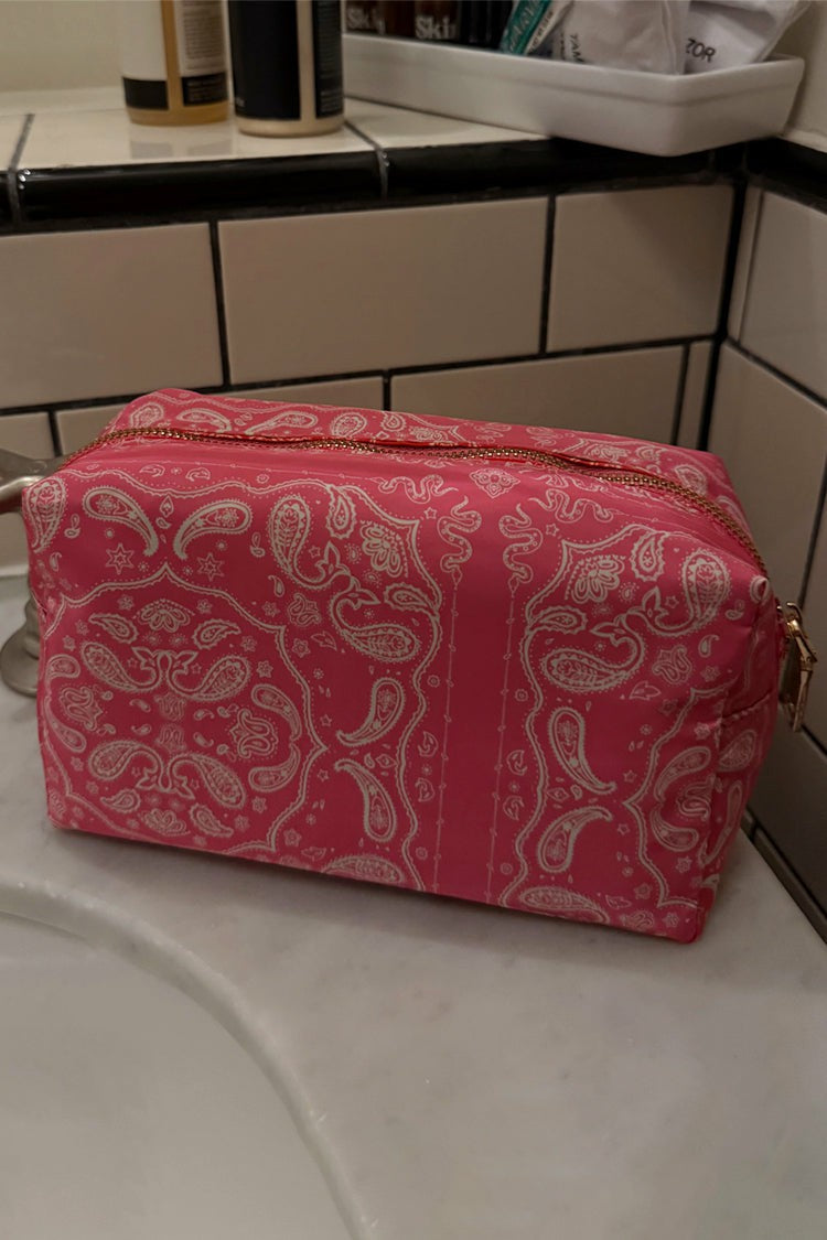 Never Fully Dressed Discount - Red Bandana Reversible Make Up Bag