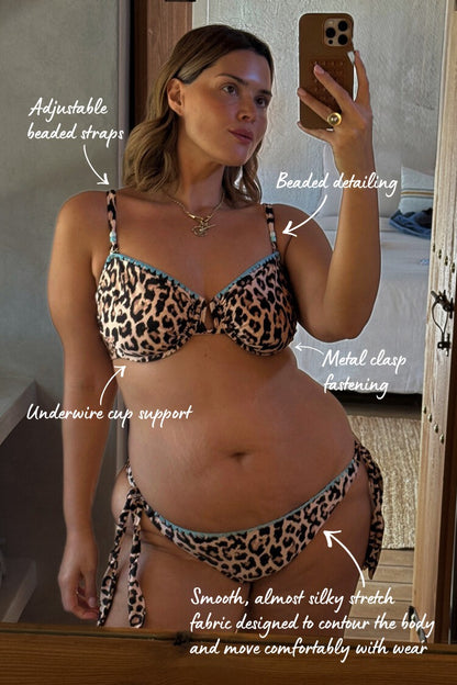 Never Fully Dressed Top Pick - Leopard Whipstitch Bikini Top