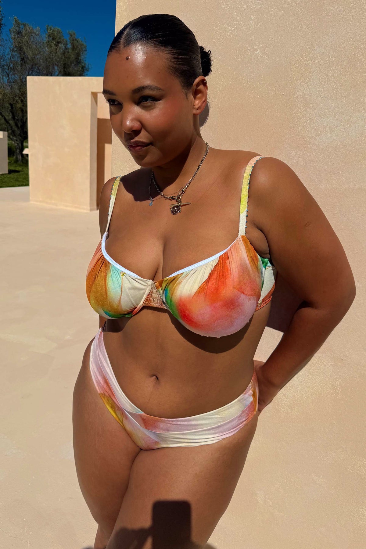 Never Fully Dressed Featured - Abstract Ruched Bikini Top