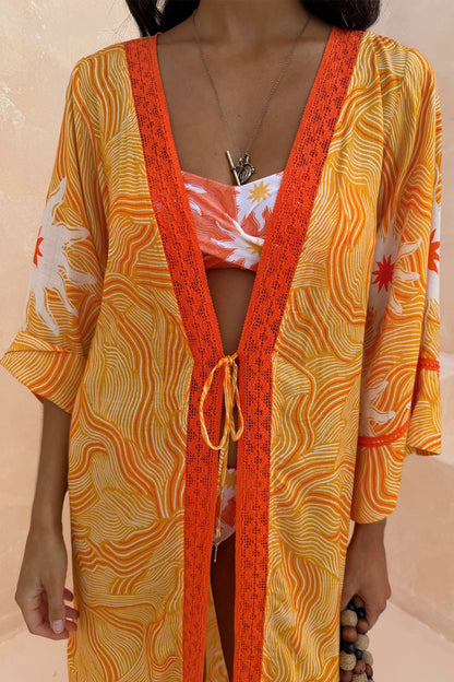 Never Fully Dressed New - Yellow Sun Kimono with Beading