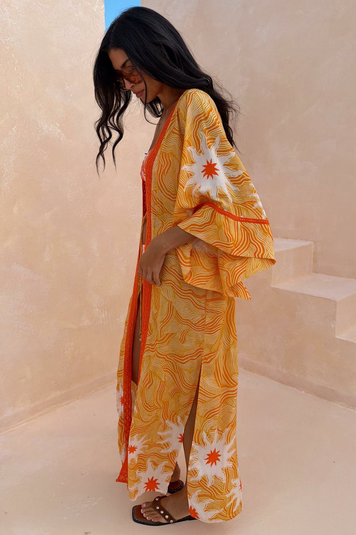 Never Fully Dressed New - Yellow Sun Kimono with Beading