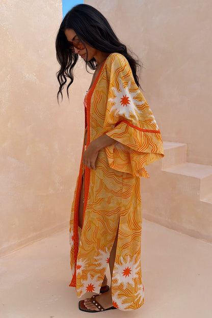 Never Fully Dressed New - Yellow Sun Kimono with Beading