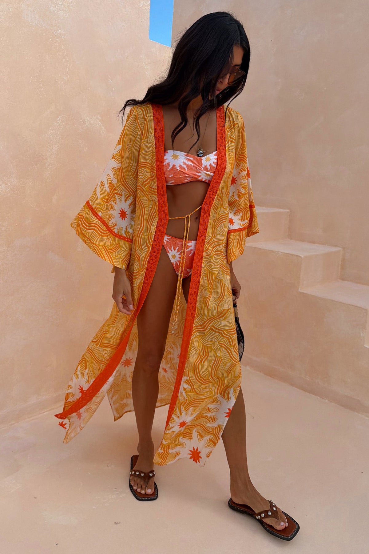 Never Fully Dressed New - Yellow Sun Kimono with Beading