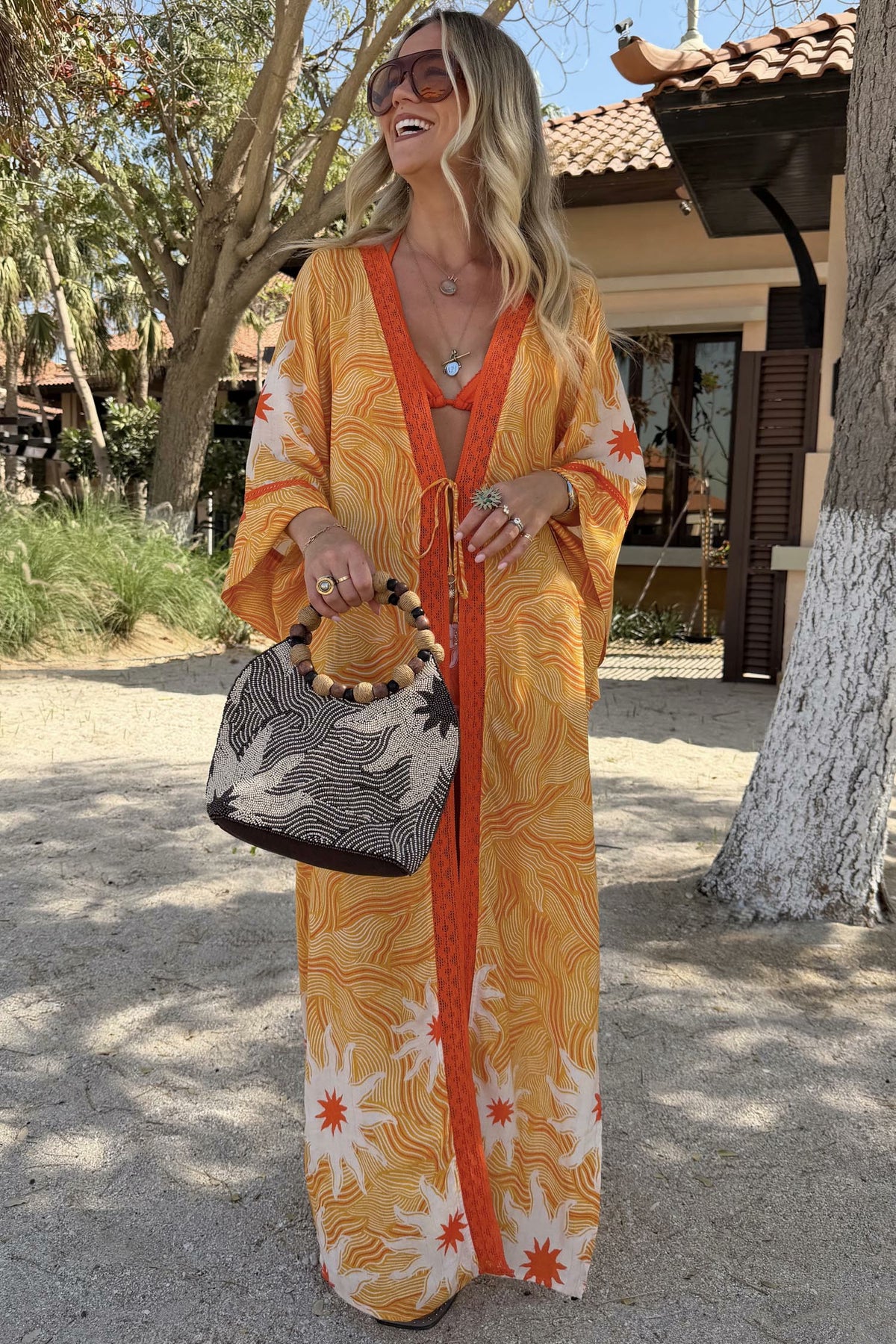 Never Fully Dressed New - Yellow Sun Kimono with Beading