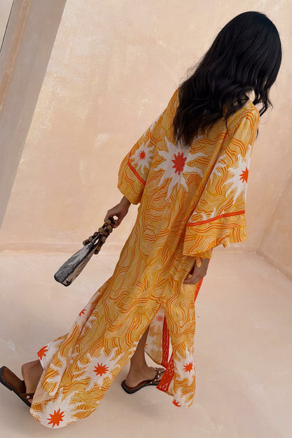Never Fully Dressed New - Yellow Sun Kimono with Beading