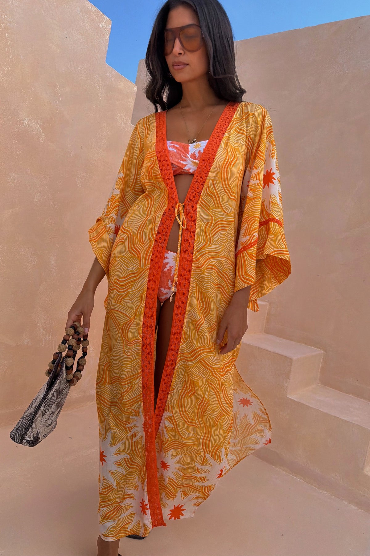 Never Fully Dressed New - Yellow Sun Kimono with Beading