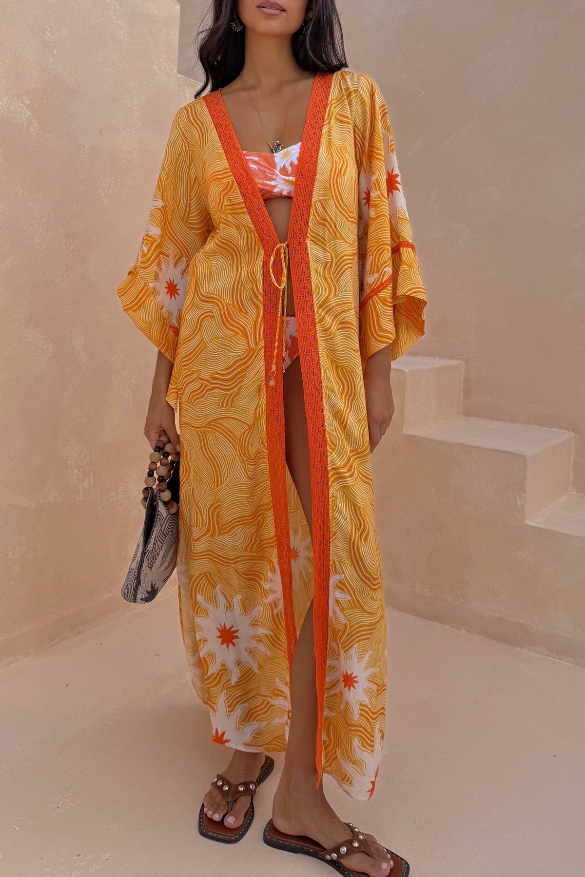 Never Fully Dressed New - Yellow Sun Kimono with Beading