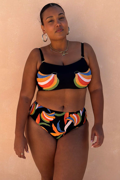 Never Fully Dressed Trusted - Banana Bandeau Bikini Top - Black