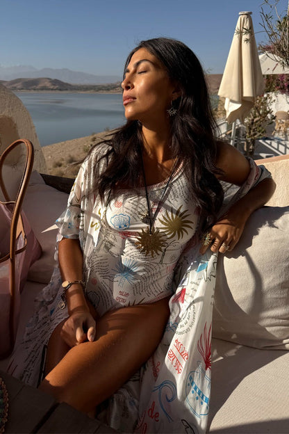 Never Fully Dressed Featured - Cream Palma One Shoulder Swimsuit with Crochet Trim