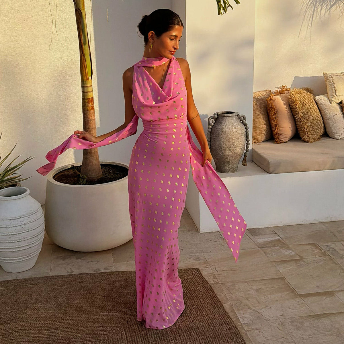 Never Fully Dressed Essential - Pink Sophie Dress with Gold Fleck