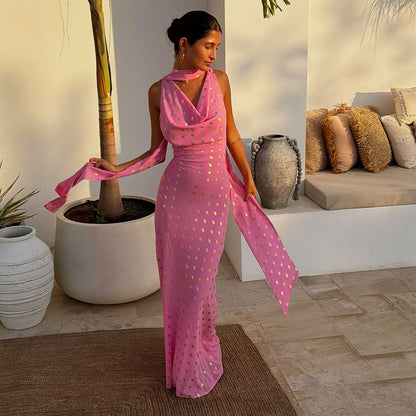 Never Fully Dressed Essential - Pink Sophie Dress with Gold Fleck